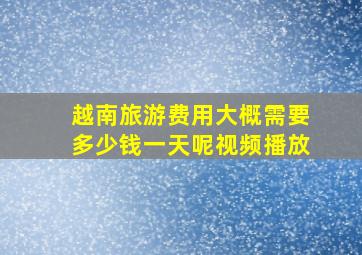 越南旅游费用大概需要多少钱一天呢视频播放