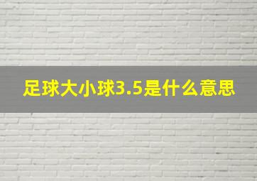 足球大小球3.5是什么意思