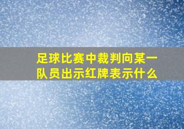 足球比赛中裁判向某一队员出示红牌表示什么