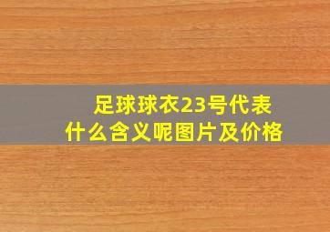 足球球衣23号代表什么含义呢图片及价格