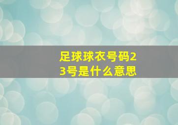 足球球衣号码23号是什么意思