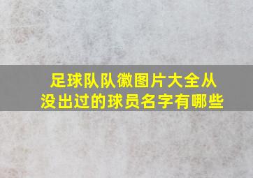 足球队队徽图片大全从没出过的球员名字有哪些