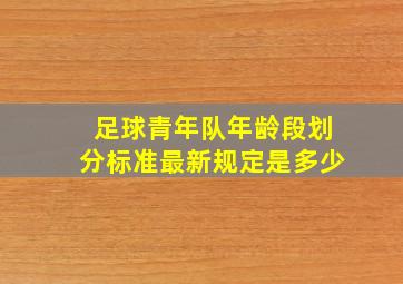 足球青年队年龄段划分标准最新规定是多少