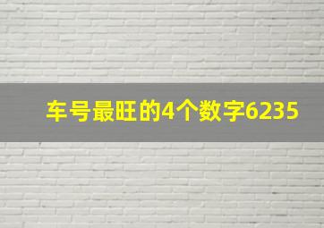 车号最旺的4个数字6235