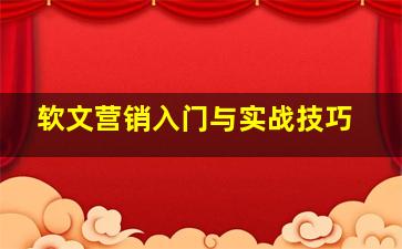 软文营销入门与实战技巧