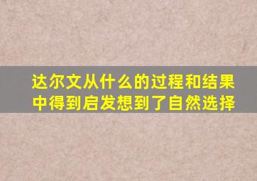 达尔文从什么的过程和结果中得到启发想到了自然选择