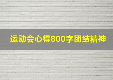 运动会心得800字团结精神