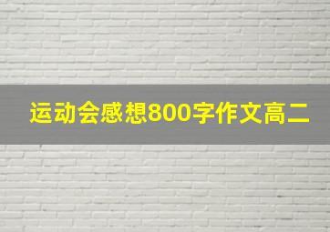 运动会感想800字作文高二