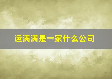 运满满是一家什么公司