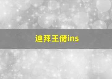 迪拜王储ins