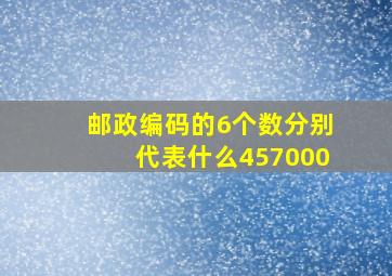 邮政编码的6个数分别代表什么457000