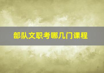 部队文职考哪几门课程