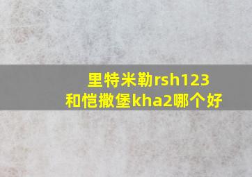 里特米勒rsh123和恺撒堡kha2哪个好