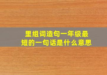 里组词造句一年级最短的一句话是什么意思