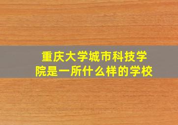 重庆大学城市科技学院是一所什么样的学校