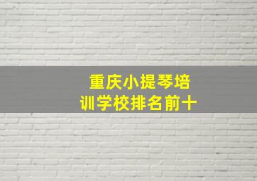 重庆小提琴培训学校排名前十