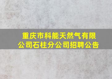 重庆市科能天然气有限公司石柱分公司招聘公告