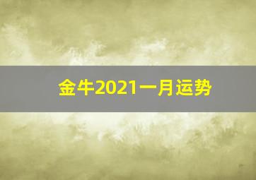 金牛2021一月运势