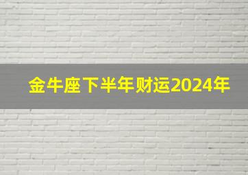 金牛座下半年财运2024年