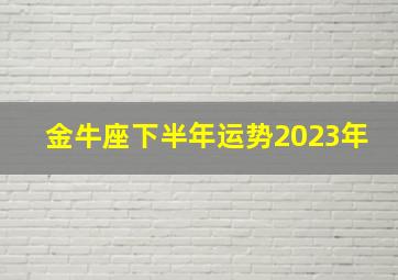 金牛座下半年运势2023年