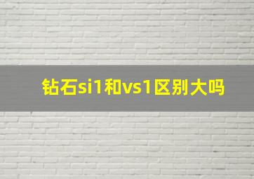 钻石si1和vs1区别大吗