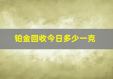 铂金回收今日多少一克