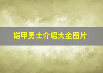 铠甲勇士介绍大全图片