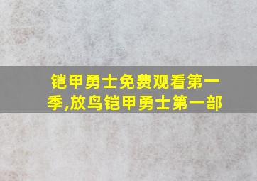 铠甲勇士免费观看第一季,放鸟铠甲勇士第一部