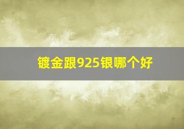 镀金跟925银哪个好