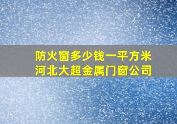 防火窗多少钱一平方米河北大超金属门窗公司