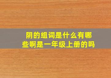 阴的组词是什么有哪些啊是一年级上册的吗