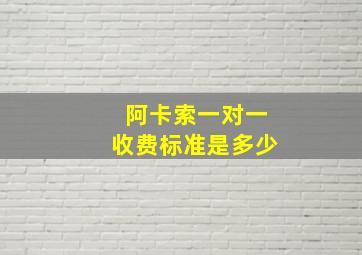 阿卡索一对一收费标准是多少