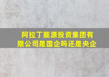 阿拉丁能源投资集团有限公司是国企吗还是央企