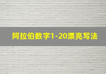 阿拉伯数字1-20漂亮写法