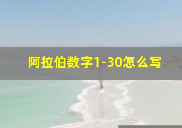 阿拉伯数字1-30怎么写