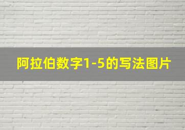 阿拉伯数字1-5的写法图片