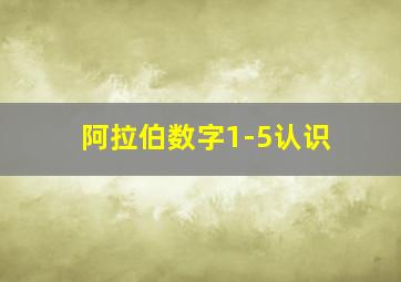 阿拉伯数字1-5认识