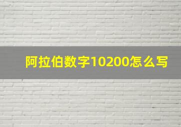 阿拉伯数字10200怎么写