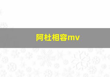 阿杜相容mv