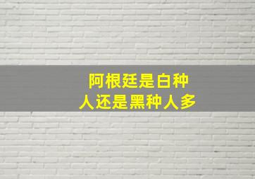 阿根廷是白种人还是黑种人多