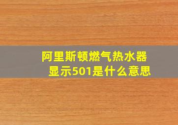 阿里斯顿燃气热水器显示501是什么意思