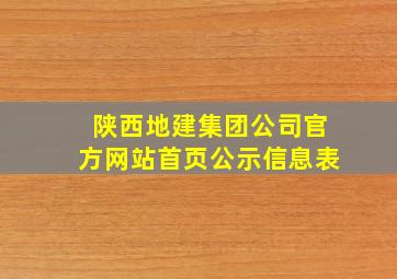 陕西地建集团公司官方网站首页公示信息表