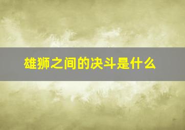 雄狮之间的决斗是什么