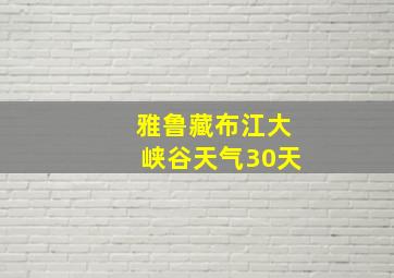 雅鲁藏布江大峡谷天气30天