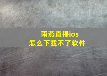 雨燕直播ios怎么下载不了软件