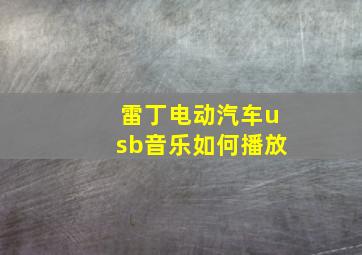 雷丁电动汽车usb音乐如何播放