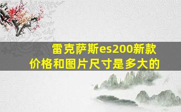 雷克萨斯es200新款价格和图片尺寸是多大的