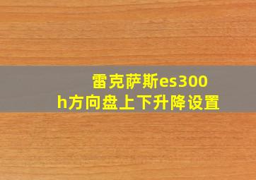 雷克萨斯es300h方向盘上下升降设置