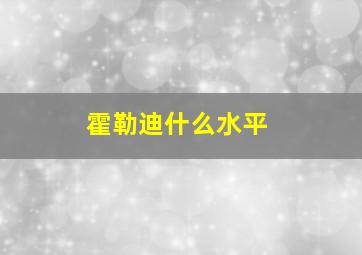 霍勒迪什么水平