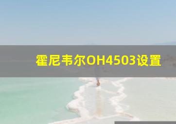 霍尼韦尔OH4503设置